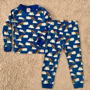 Hanna Andersson pajamas Long John Rainbow Sky snug fit Sz 4
